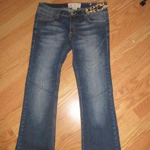 womens size 9 farlow cheetah print blue jeansflare